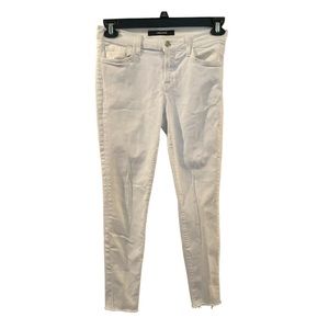 J brand white denim sz 28 skinny leg frayed hem 90% cotton